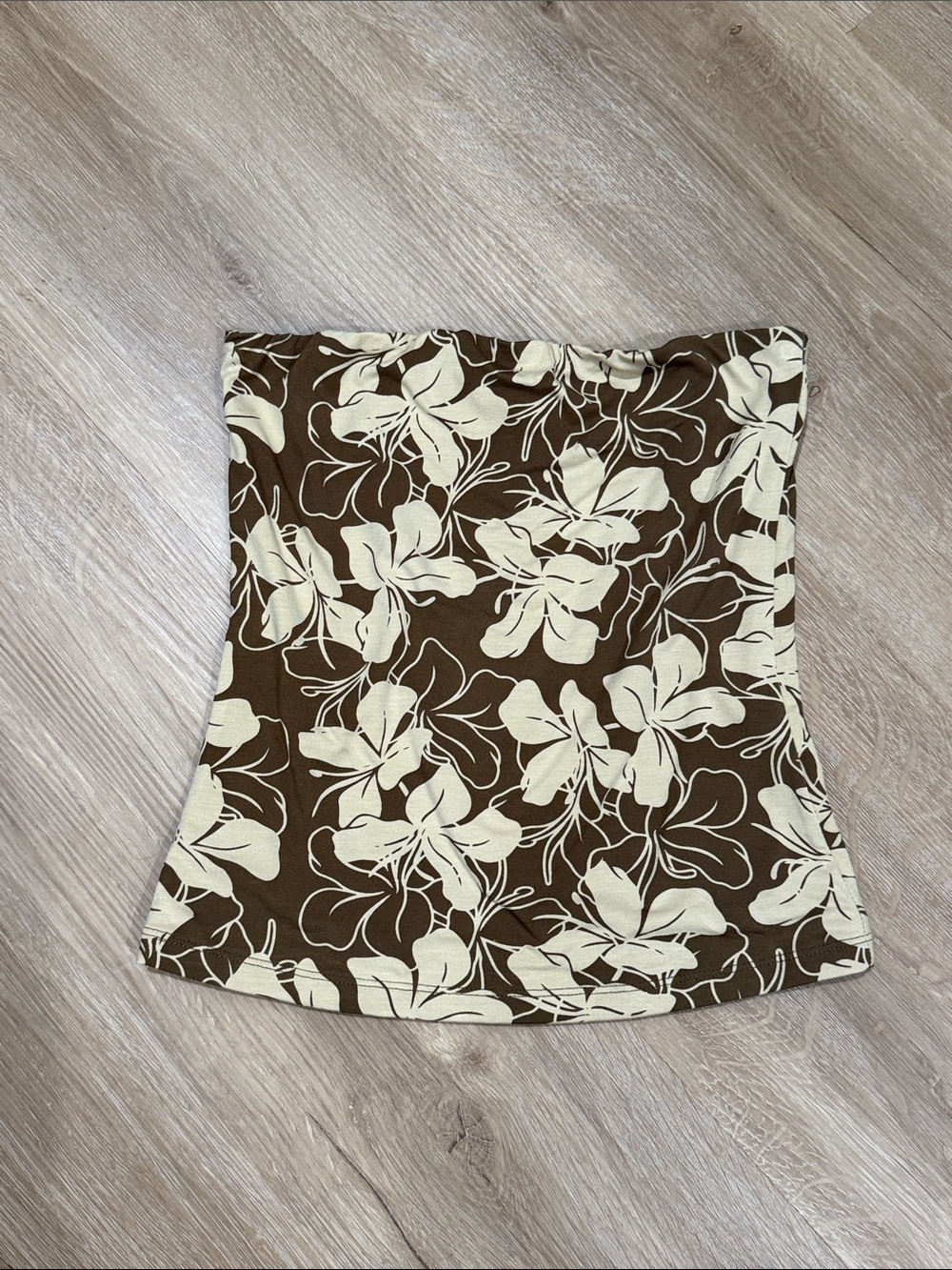 Women’s Brown Floral Tube Top